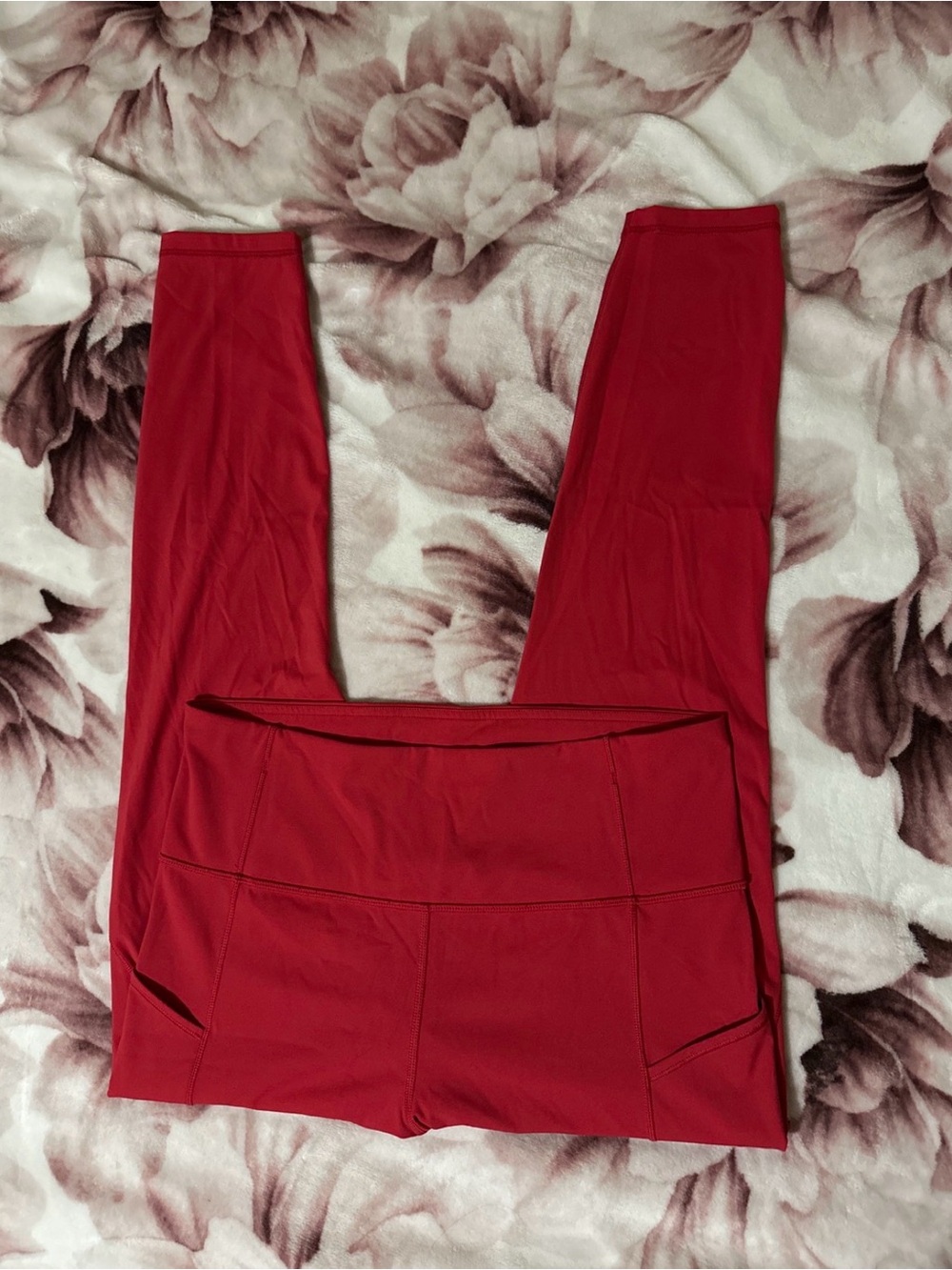 Red Women's High-Waist Yoga Leggings
